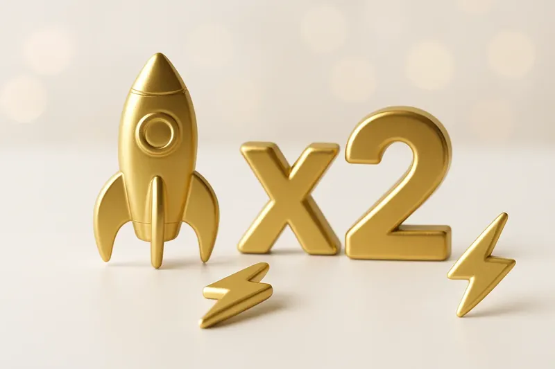Gold and white instant game icons with rocket, multiplier, and lightning